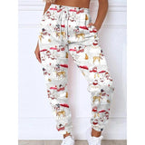 Women's Christmas Sweatants Jogger Santa Gift Print