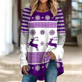Christmas Shirt  Play Reindeer Snowflake  Print Long Sleeve