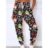 Women's Christmas Sweatants Jogger Santa Gift Print