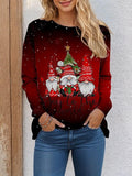 Ugly Christmas Shirt  Santa Claus Print Long Sleeve