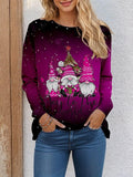 Ugly Christmas Shirt  Santa Claus Print Long Sleeve