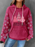 Hooded Sweatshirt Small Checkered Christmas Tree