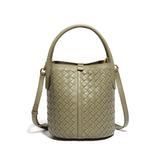 Handmade Woven Solid Color Bucket Bag