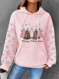 Hooded Sweatshirt Small Checkered Christmas Tree