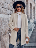 Fashionable Cardigan Stand Collar Solid Color Versatile Medium Jacket