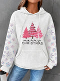 Hooded Sweatshirt Small Checkered Christmas Tree