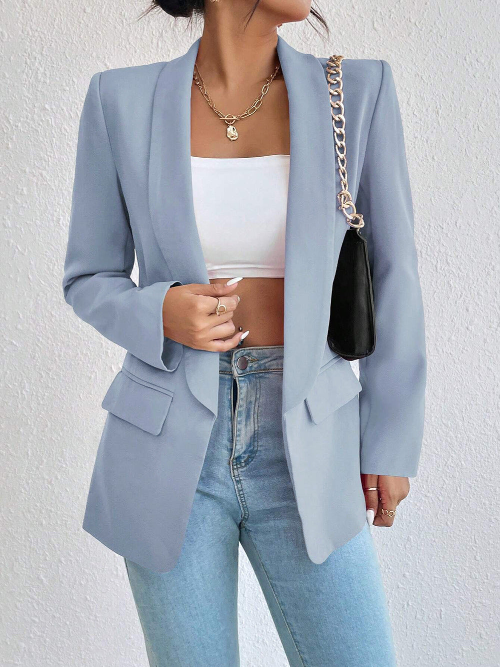 Solid Color Lapel Small Suit Jacket