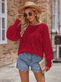 Long-sleeved Patchwork Lantern Sleeve Plaid Top