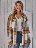 Autumn and Winter Women's Casual Plaid Belt Jacket