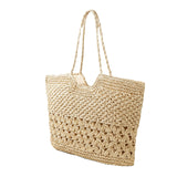 Hollow Out Woven Straw Shopping Bag