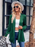 Women's Fashionable Solid Color Mid-length Cardigan Shirt