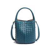 Handmade Woven Solid Color Bucket Bag