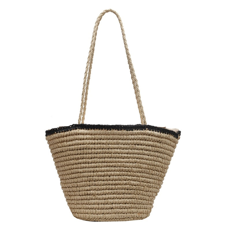 Woven Straw Tote Bag with Handle