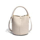 Handmade Woven Solid Color Bucket Bag