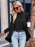 Trendy Solid Color Half Turtle Collar Long Sleeve Fake Two Piece Shirt for Women