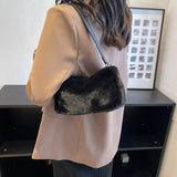 One-shoulder Underarm Bag Plush Tote Bag