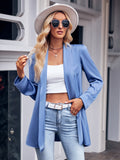 Women's Fashionable Solid Color Mid-length Cardigan Shirt