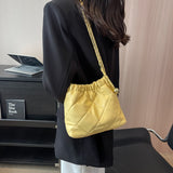 Rhombus Shoulder Bucket Bag