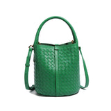 Handmade Woven Solid Color Bucket Bag