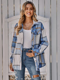 Autumn and Winter Women's Casual Plaid Belt Jacket