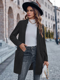 Fashionable Cardigan Stand Collar Solid Color Versatile Medium Jacket