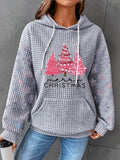 Hooded Sweatshirt Small Checkered Christmas Tree