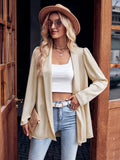 Women's Fashionable Solid Color Mid-length Cardigan Shirt