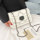 Women Rivet Chain Messenger Bag