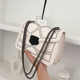 Women Rivet Chain Messenger Bag