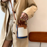 PU Leather Bucket Crossbody Bag Casual Travel Shopping