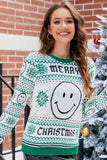 Christmas Pullover Sweater with Smiley Face