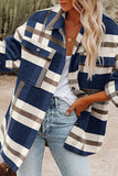 Plaid Button Flannel Wool Shirt Jacket