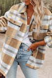 Plaid Button Flannel Wool Shirt Jacket