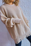 Plain Ripped Pullover Winter Outfits Sweater