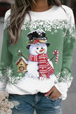 Women Christmas Cute Funny Snowman Graphic Sweatshirt Merry Christmas Snowflake Graphic Print Long Sleeve Pullover Tops