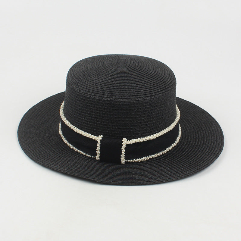 Paziye Flat Brim Straw Hat