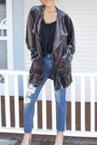 Winter Outfits Plain Lapel Collar Open Velvet Cardigans