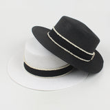 Paziye Flat Brim Straw Hat