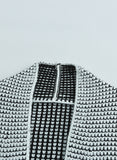 Gray Plaid Knitted Long Open Front Cardigan Winter Outfits