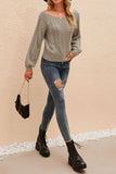 Off Shoulder Cable Knit Sweaters