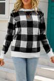 Plaid Colorblock Pullover Sweater