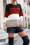 Color Block Loose Pullover Sweaters
