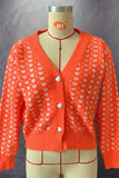 Winter Outfits Heart Knit and Button Open Front Short Length Cardigans