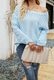 Plain Hollow Out Long Sleeve Sweater