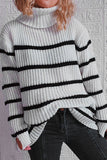 Turtleneck Stripes Knitting Winter Outfits Pullover Sweater