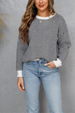 Autumn Outfits Stripes Patchwork Pullover Sweater