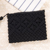 Paziye Boho Tassel Woven Straw Clutch Bag