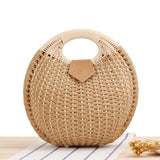 Shell Shaped Straw Woven Tote Bag