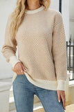 Wave Striped Two Tone Pullover Knit Sweaters