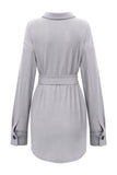 Plain Open Button Waist Belt Fleece Winter Coat Coat